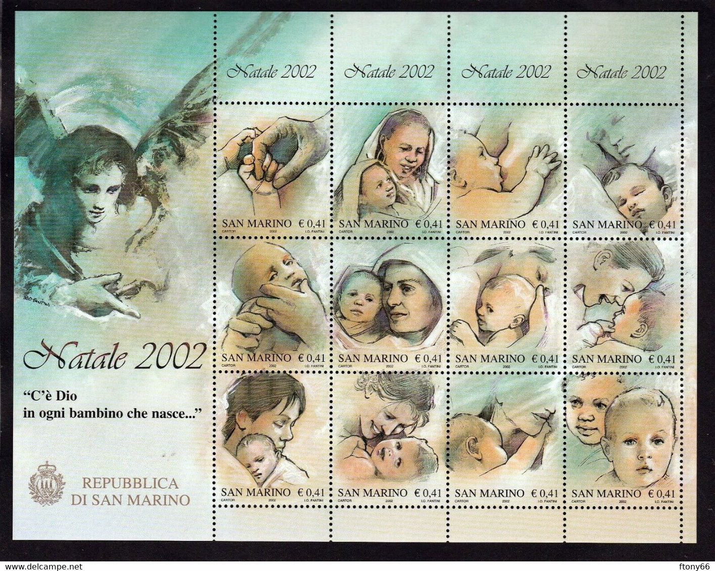 2002 San Marino Foglietto "Natale" - Nuovo Gomma Integra MNH** - Blocks & Sheetlets
