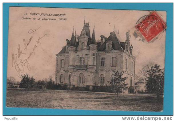 53 CP Circulée SAINT AIGNAN SUR ROE - CHATEAU DE LA CHEVRONNAIS MIDI - Saint Aignan Sur Roe