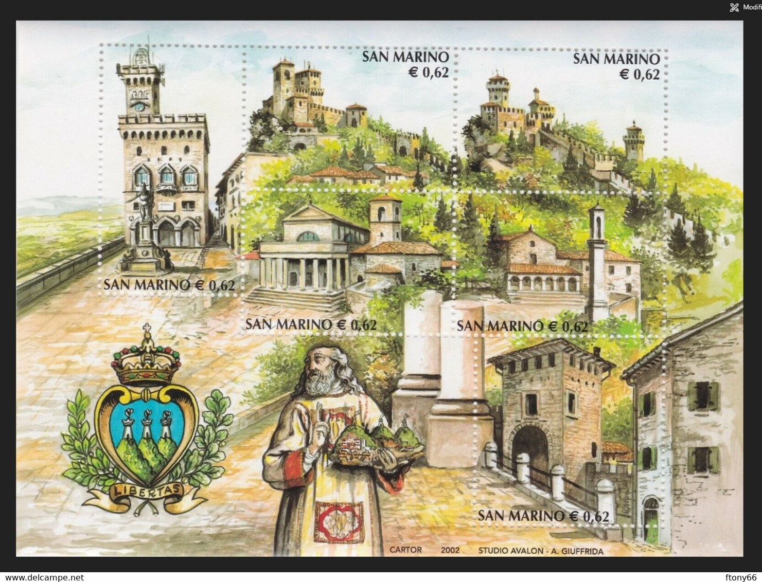 2002 San Marino Foglietto "Serie Turistica" - Nuovo Gomma Integra MNH** - Blokken & Velletjes