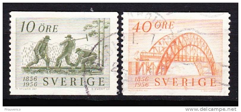 SUEDE  1956 CHEMINS DE FER  YT 411  413 OBLIT.  TTB - Used Stamps
