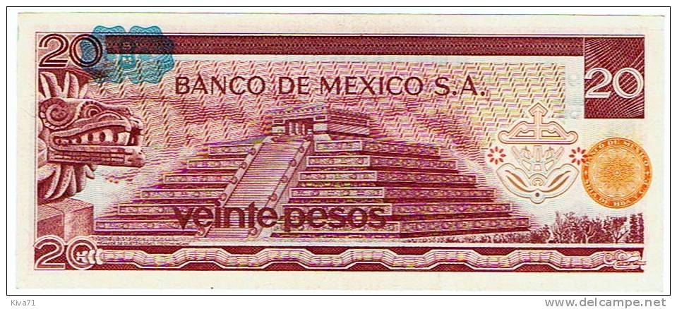 20 PESOS  "MEXIQUE"   8  Juillet 1977  UNC   Ble 51 - Mexique