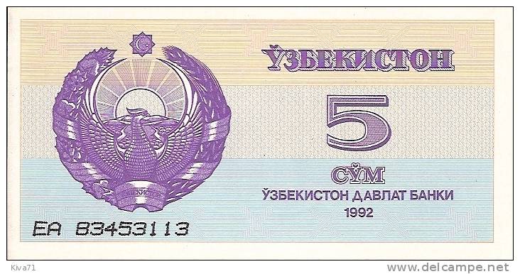 5 Cym  "OUZBEKISTAN"      1992   UNC    Ro 61 - Uzbekistán