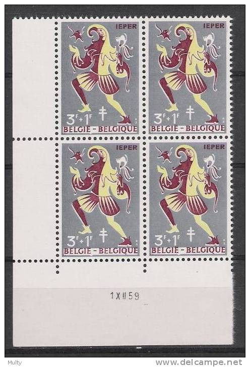 Belgie OCB  1118 (**) Blok Van 4 Met Drukdatum 1.XII.59 - Datiert