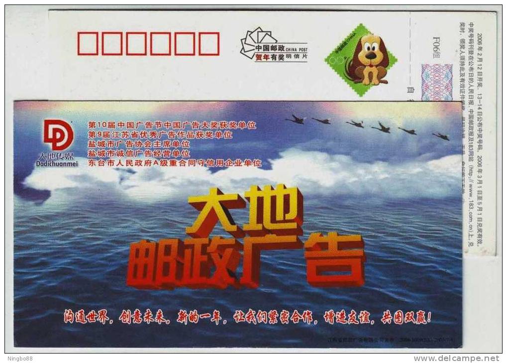 Swan Bird,China 2006 Dadi Advertizement Company Advertising Pre-stamped Card - Cisnes
