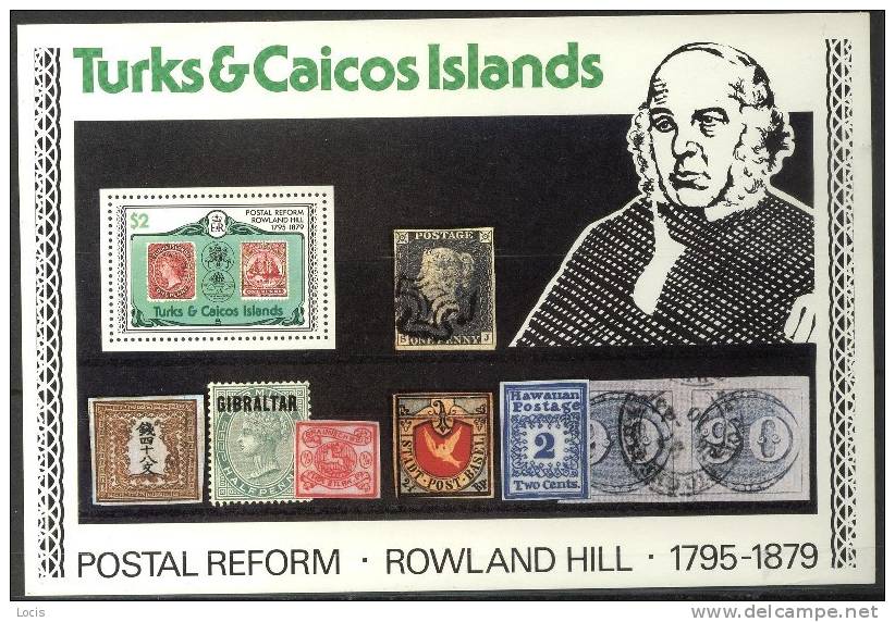 TURKS & CAICOS ISALAND 1979 S/S MNH**- Stamps On Stamps, R. Hill - Turks And Caicos