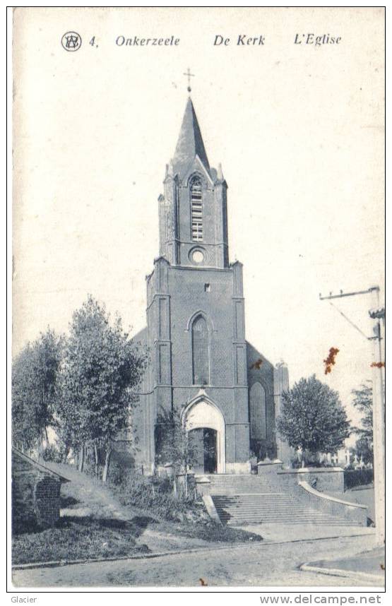 4. ONKERZEELE - De Kerk  -  L'Eglise - Cliché F. Walschaerts, Bruxelles - Geraardsbergen