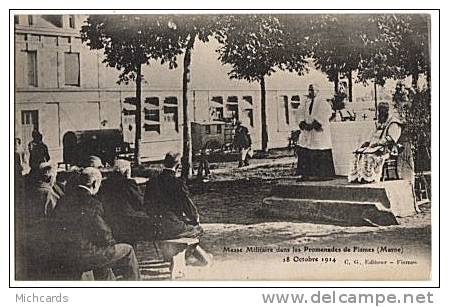 CPA 51 FISMES - Messe Militaire Dans Les Promenades (18 Oct 1914) - Fismes