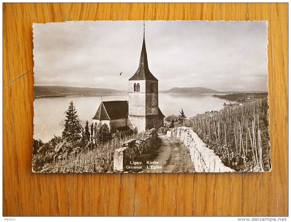 Ligerz Kirkche, Gléresse L'Eglise  Cca 1939 FOTO-AK  VF /XF   D2675 - Gléresse