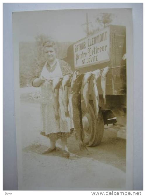 Saint Jovite Carte Photo Arthur Clermont Peintre Lettreur Peche - Autres & Non Classés