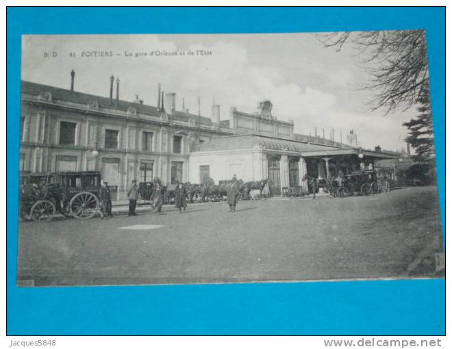 86) Poitiers - N° 41 - La Gare D'orléans Et De L'état - Année  - Edit B.d - Poitiers