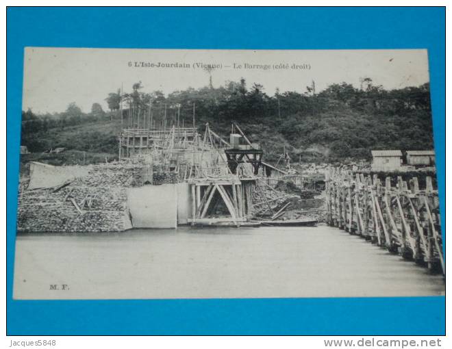 86) L´isle Jourdain - N° 6 - Construction Du Barrage  -(coté Droit)  - Année  - EDIT  M.F - L'Isle Jourdain