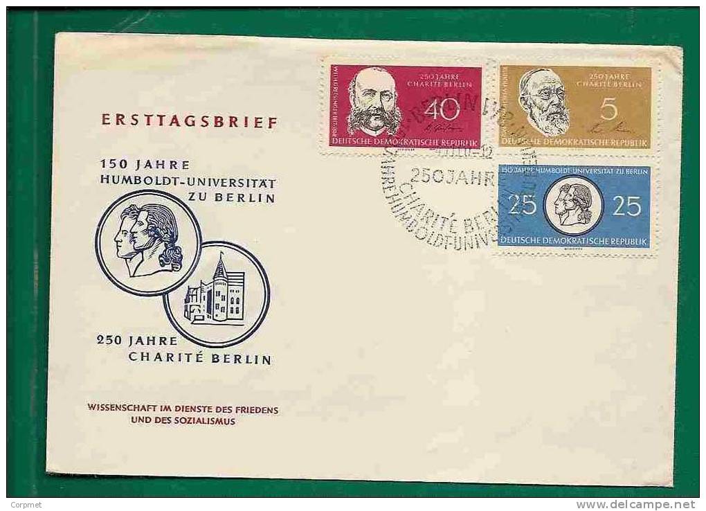 GERMANY DDR R. VIRCHOW - W. And A. HUMBOLDT And W. GRIESINGER - FDC Yvert # 510-513/514 - Naturaleza