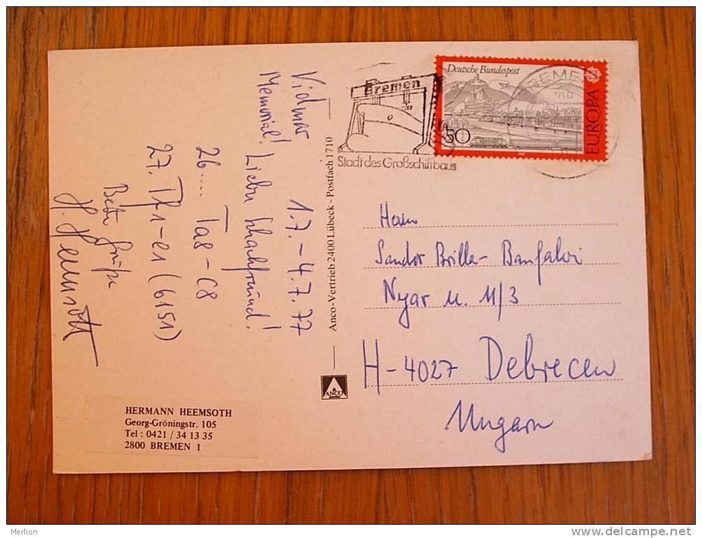 Bremen Chess Moves Correspondence Echecs Correspondance 1977 XF D2939 - Schaken