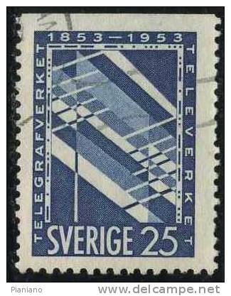 PIA - SVE - 1953 - 100° Del Servizio Telegrafico - (Yv 378a) - Oblitérés