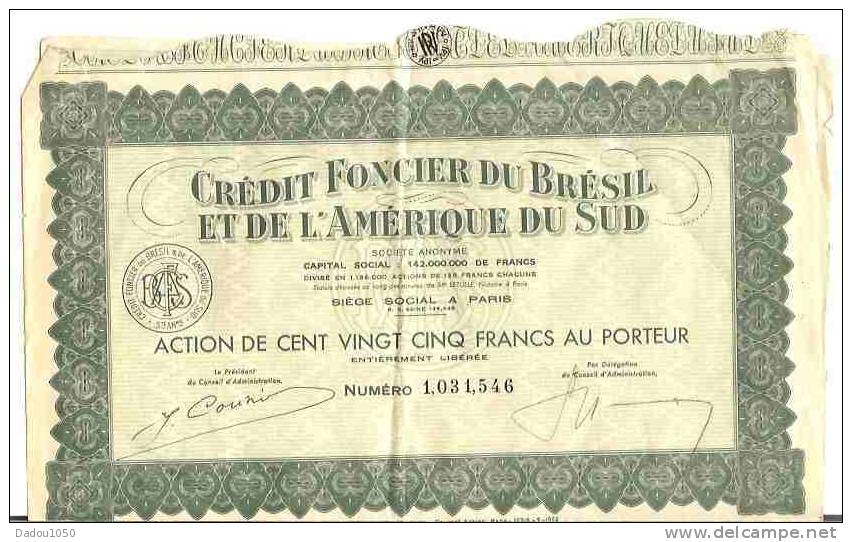 CREDIT FONCIER DU BRESIL ET DE L AMERIQUE DU SUD - Bank & Versicherung