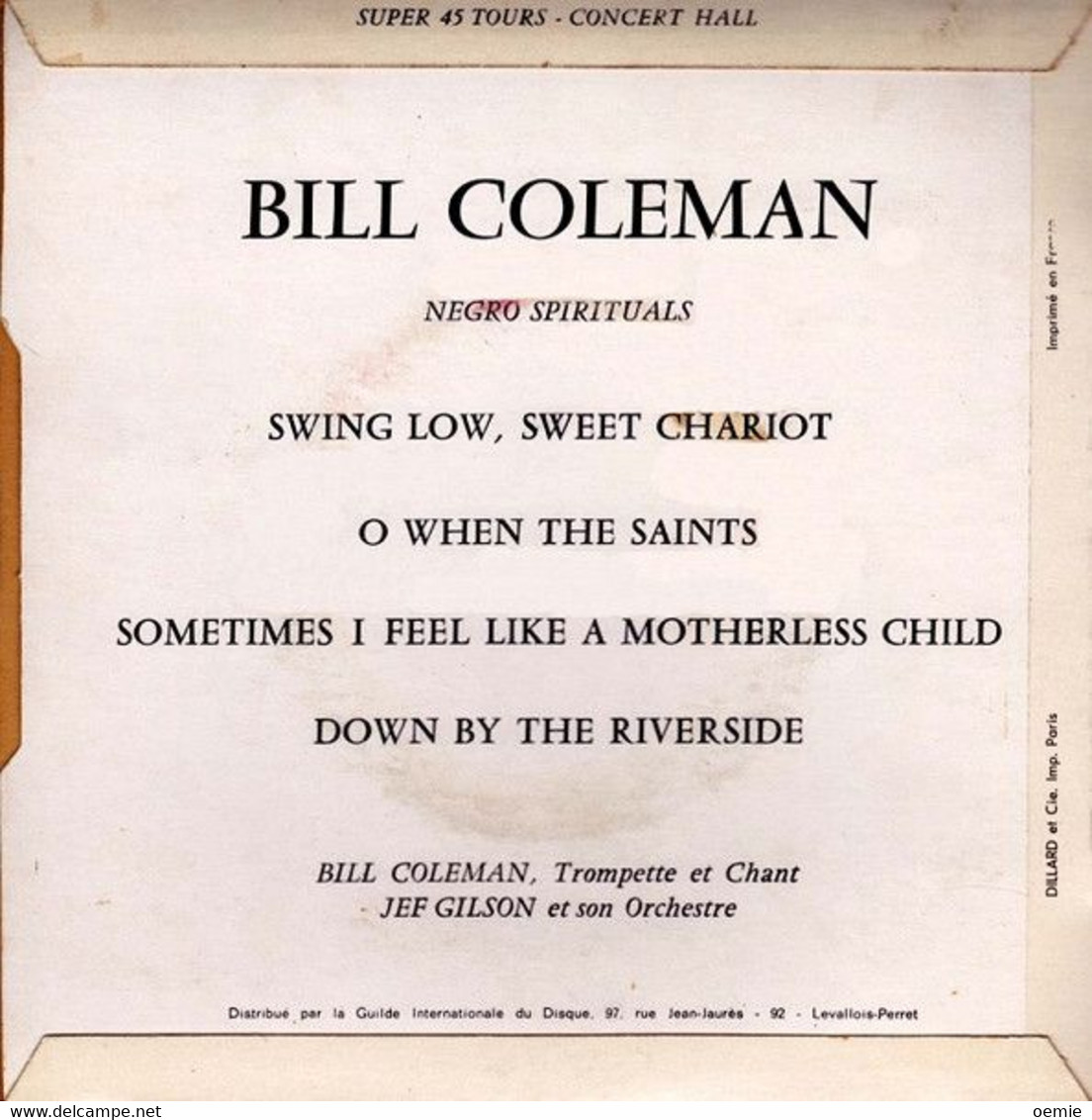 BILL  COLEMAN   //  NEGRO SPIRITUALS   ORIGINALE 1959 - Jazz