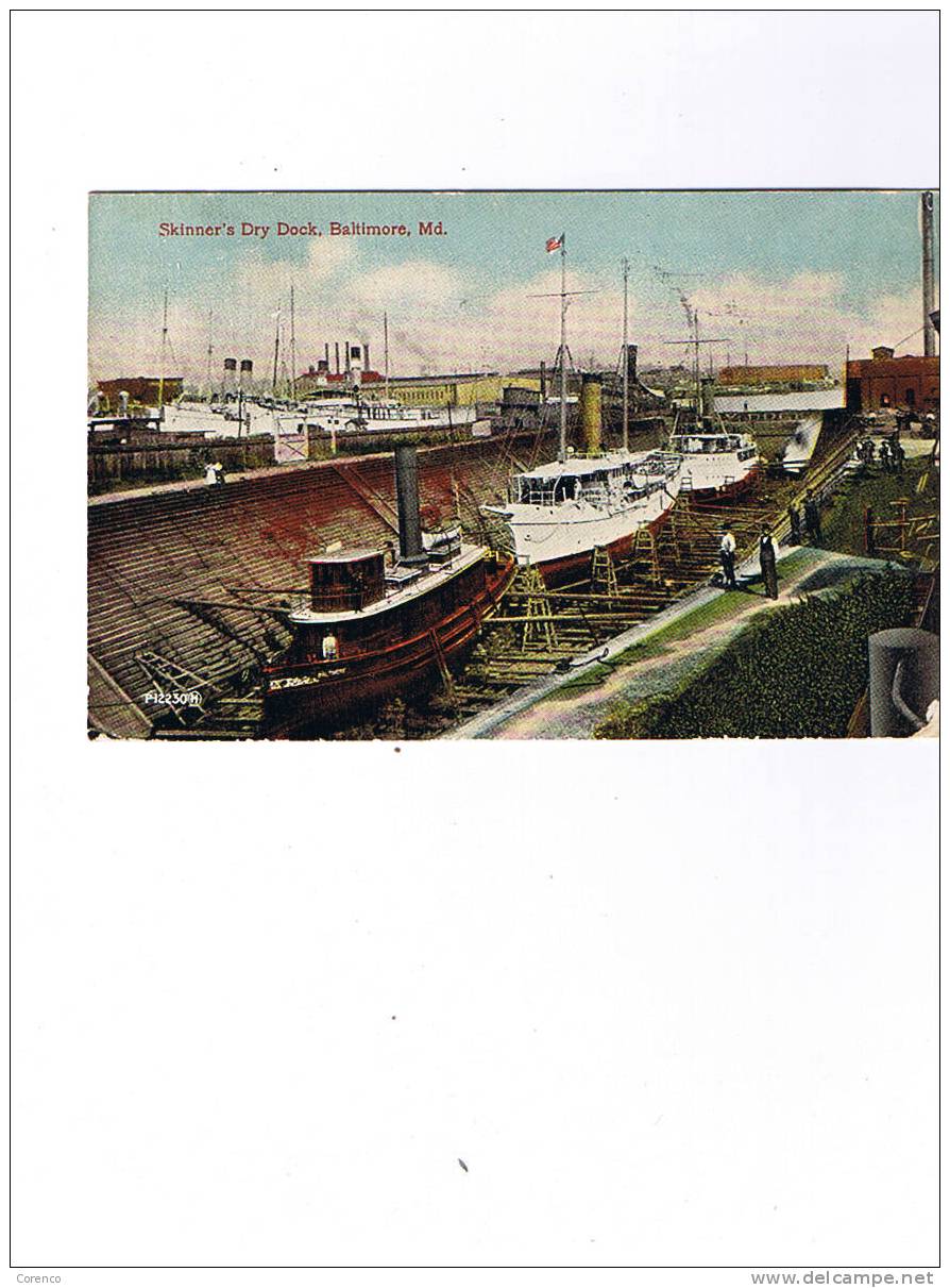 BALTIMORE   SKINNER S DOCK  Circulée 1915 - Baltimore