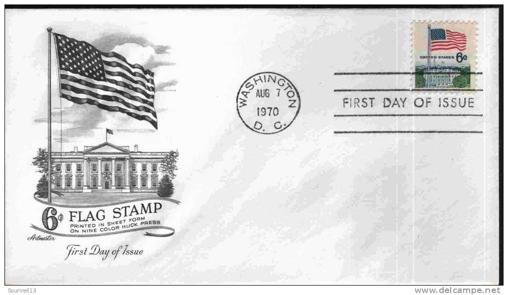 Fdc Usa 1970 Drapeaux Flag Stamp - Covers