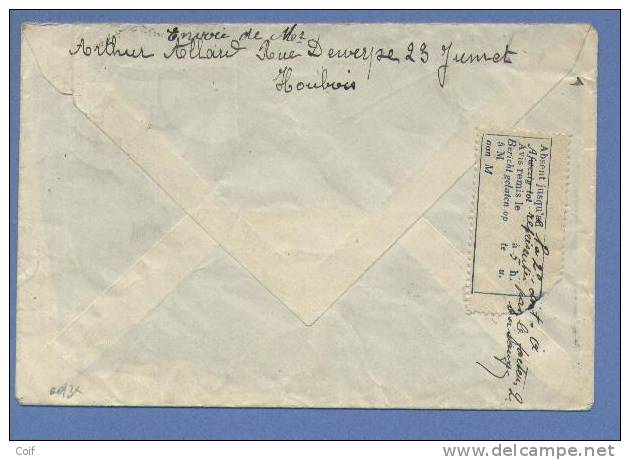 320+341op Aangetekende Brief Met Stempel JUMET 4 Naar RANSART Met Strookje "Absent..." - 1931-1934 Mütze (Képi)