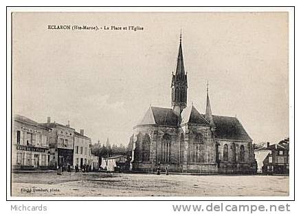 CPA 52 ECLARON - La Place Et L Eglise - Eclaron Braucourt Sainte Liviere