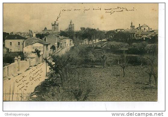 30 UZES VUE GENERALE VERS 1915 COLL BORELLY PUBLICITE COULET - Uzès