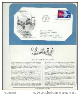 ETATS-UNIS:N°1045 FDC 1975.Convention Collective.Feuille D´album Avec Explications. - 1971-1980