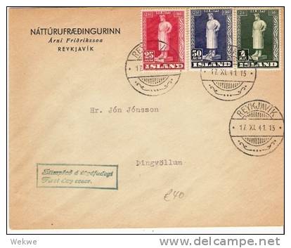 Isl002/   ISLAND - Snorri Sturluson Todestag 1941, FDC - Briefe U. Dokumente