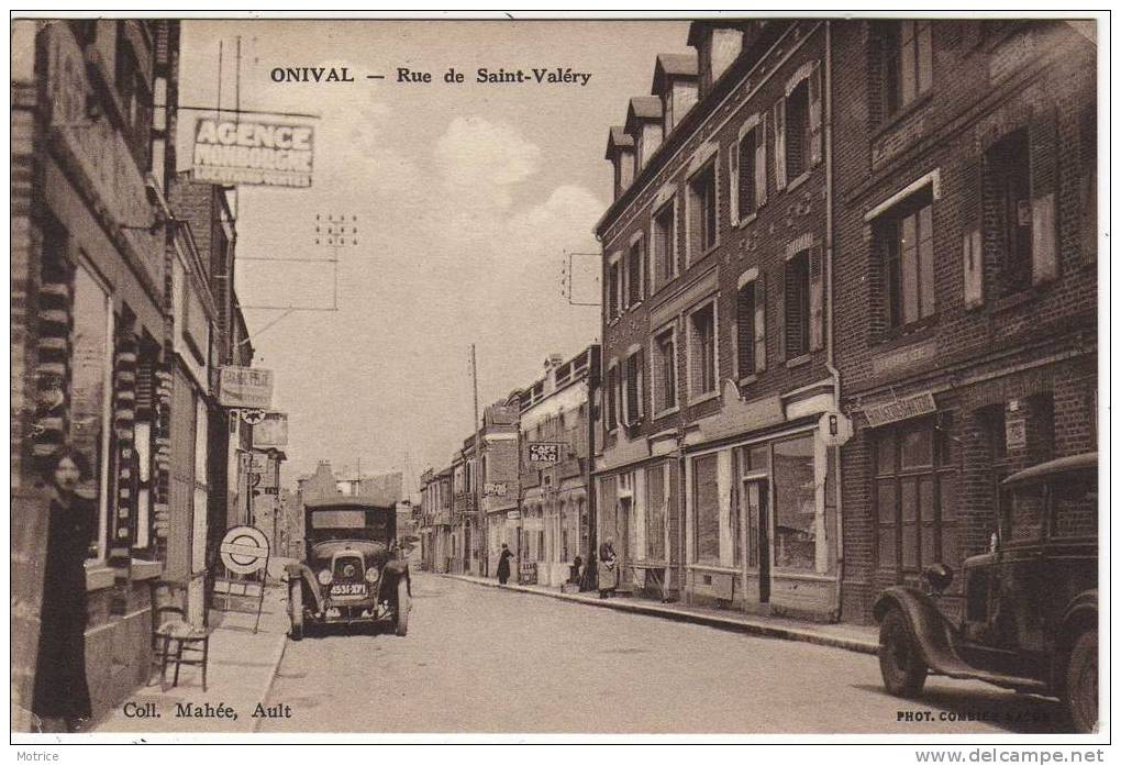 ONIVAL  -  Rue De Saint-Valéry.(carte Sépia). - Onival