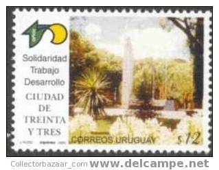 URUGUAY 2003 STAMP MNH TOPIC Cactus Cacti Flower 150 Años De La Ciudad De Treinta Y Tres - Sukkulenten