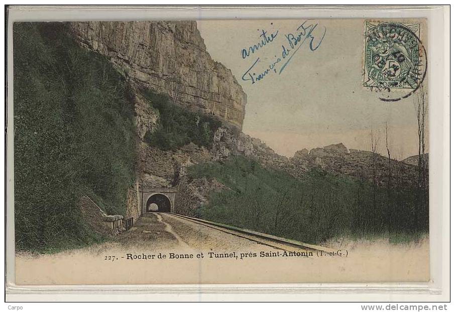 SAINT ANTONIN NOBLE VAL. - Rocher De Bonne Et Tunnel, Près St-Antonin.(train) - Saint Antonin Noble Val