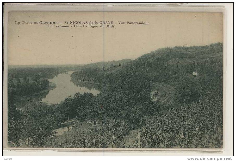 SAINT NICOLAS DE LA GAVE. - Vue Panoramique - La Garonne - Canal - Ligne Du Midi. (train) - Saint Nicolas De La Grave