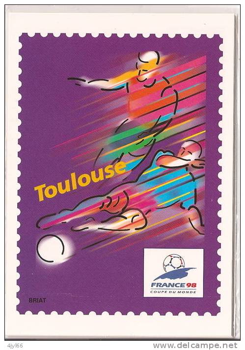 FRANCE 98 Coupe Du Monde De Foot - Série 4 "PRÊT-À-POSTER" Illustrés NEUFS Sous Blister - 4 CARTES POSTALES - Lots Et Collections : Entiers Et PAP