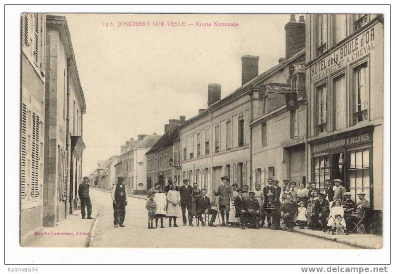 MARNE  /  JONCHERY - SUR - VESLE  /  ROUTE  NATIONALE  ( écurie-café-billard-tabac-HÔTEL DE LA BOULE D´OR  ) - Jonchery-sur-Vesle