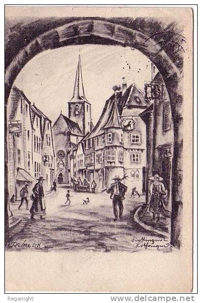 57 FENETRANGE  !!!! CPA 1216 !!!  Unter Dem Stadttor Litho De 1947       TOP - Fénétrange