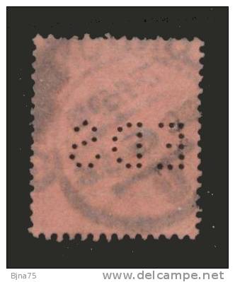 Royaume-Uni    N°YT 100   -   Cote 7 Euros     - Perforé  Perfin  Perforated  EDS  -  1896 - Perfins