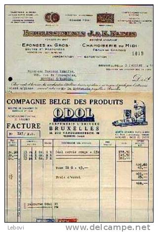 BRUXELLES  - Lot De 2 Factures (1948) : Ets ODOC (parfumerie) + Ets KLIMIS (éponges) - Droguerie & Parfumerie