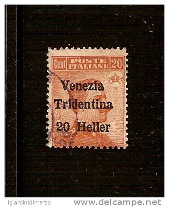 Italia-Terre Redente-TRENTINO 1919:valore Usato Da 20 C.soprastampato E Nuovo Valore 20 H.-in Ottime Condizioni- DC0847. - Trento