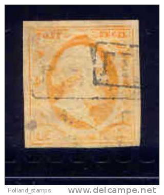 1852 Koning Willem III 15 Cent NVPH 3 * Periode 1852 Nederland Nr. 3 Gebruikt  (5) Pays-Bas - Used Stamps