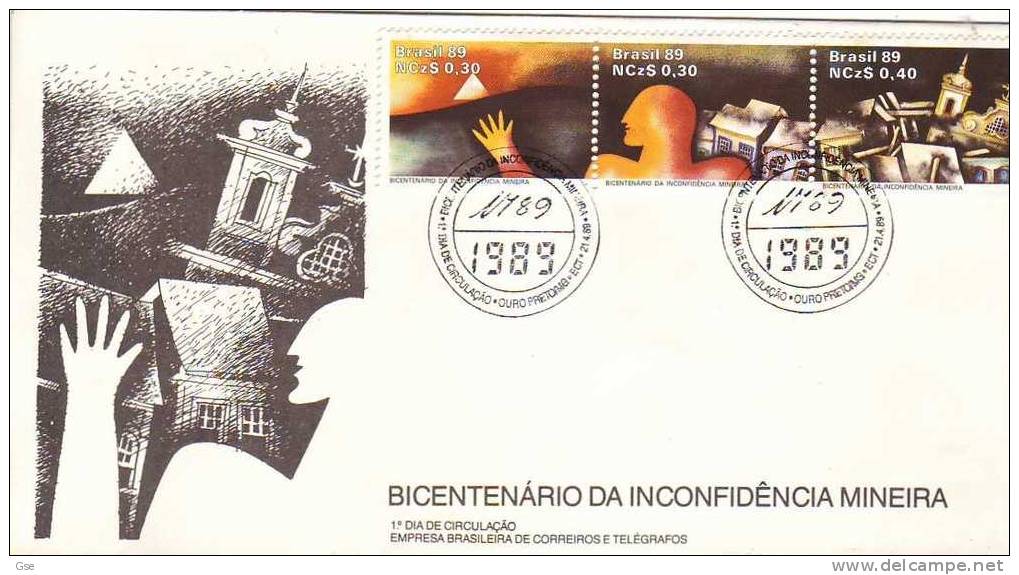 BRASILE 1989 - FDC - Yvert 1911/13 - Annullo Speciale Illustrato - Miniere - Minerali