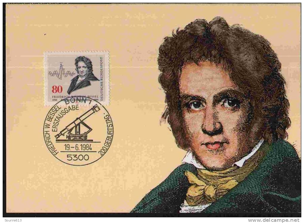 CPJ Allemagne 1984 Astronomie & Mathématiques Friedrich Wihelm Bessel 1784 1846 - Astronomùia