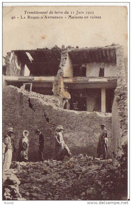 CPA De La Roque D'Anthéron (Bouches Du Rhône 13): Tremblement De Terre Du 11 Juin 1909. Maisons En Ruines. - Disasters