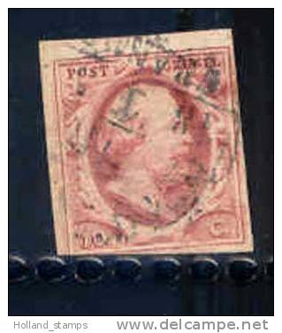 1852 Koning Willem III 10 Cent NVPH 2 * Periode 1852 Nederland Nr. 2 Gebruikt  (39) Nederland Nummer 2 - Oblitérés