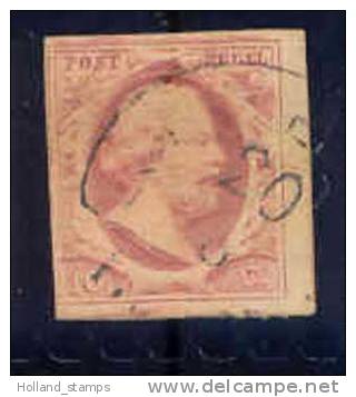 1852 Koning Willem III 10 Cent NVPH 2 * Periode 1852 Nederland Nr. 2 Gebruikt  (44) Nederland Nummer 2 - Used Stamps