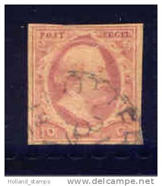 1852 Koning Willem III 10 Cent NVPH 2 * Periode 1852 Nederland Nr. 2 Gebruikt  (46) Nederland Nummer 2 - Used Stamps