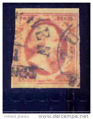 1852 Koning Willem III 10 Cent NVPH 2 * Periode 1852 Nederland Nr. 2 Gebruikt  (47) STEMPEL  ZUTPHEN - Oblitérés