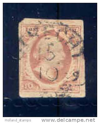 1852 Koning Willem III 10 Cent NVPH 2 * Periode 1852 Nederland Nr. 2 Gebruikt  (59) Nederland Nummer 2 UTRECHT - Altri & Non Classificati