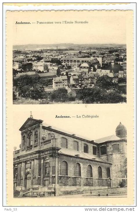 Andenne : Panorama  Vers L´Ecole Normale Et La Collégiale - Andenne