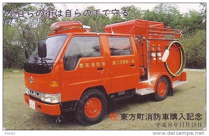 Télécarte Japon / 221-2761 - POMPIERS Camion - FIRE BRIGADE  Firemen Japan Phonecard - FEUERWEHR - BRANDWEER - 18 - Pompieri