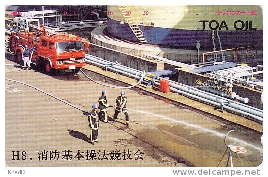 Télécarte Japon / 110-011 - POMPIERS Camion - FIRE BRIGADE Japan Phonecard - FEUERWEHR - BRANDWEER Toa Oil - 25 - Pompieri