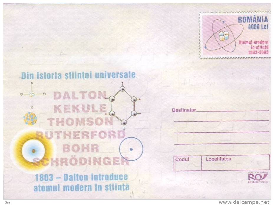 ROMANIA 2003 - Intero Postale - Atomo - Dalton - Física